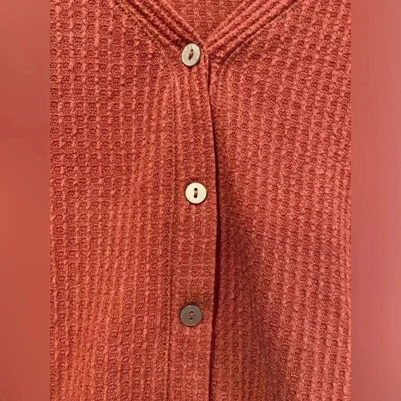 Wild Fable Mauve Pink Button Front Waffle Knit Thermal Cropped Cardigan Size XS - Picture 2 of 10